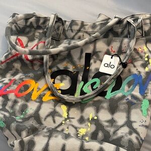 ALO Yoga Gray Tie-Dye Tote Bag